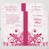 Programme de mariage Abstrait rose et blanc (Devant / Derrière)
