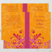 Programme de mariage Abstrait rose et orange (Devant / Derrière)