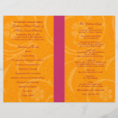 Programme de mariage Abstrait rose et orange (Dos)
