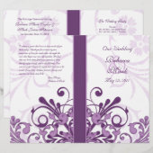 Programme de mariage Abstrait violet et blanc (Devant / Derrière)