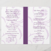 Programme de mariage Abstrait violet et blanc (Dos)