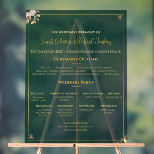 Programme de mariage acrylique Emeraude - Luxe min