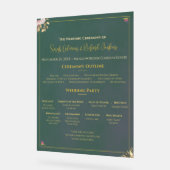 Programme de mariage acrylique Emeraude - Luxe min (Angle)