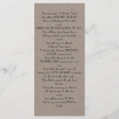 Programme de mariage amusant et moderne Kraft (Dos)