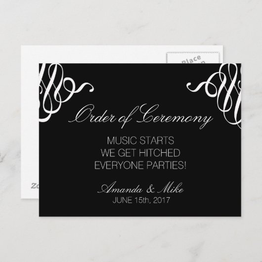 Programme de mariage amusant et simple (Devant / Derrière)