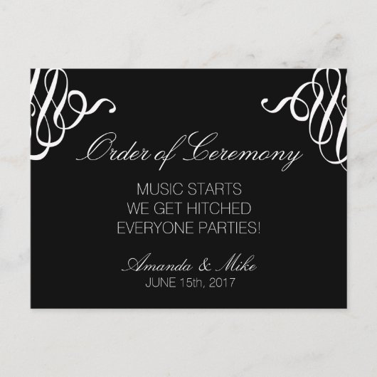 Programme de mariage amusant et simple (Devant)