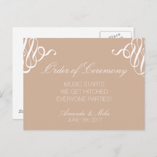 Programme de mariage amusant et simple (Devant / Derrière)