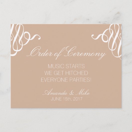 Programme de mariage amusant et simple (Devant)