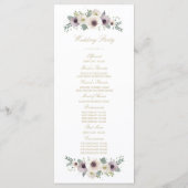 Programme de mariage Anemone Bouquet (Dos)