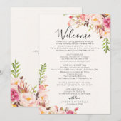 Programme de mariage Antique Rose - Agenda des inv (Devant / Derrière)