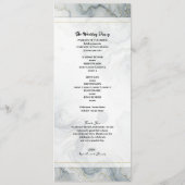 Programme de mariage aquarelle Bleu Gris Or Plage (Dos)