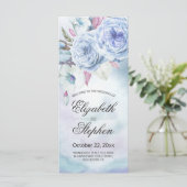 Programme de mariage Aquarelle Bohème Plumes flora (Debout devant)