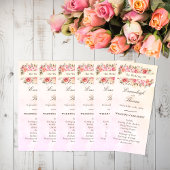 Programme de mariage Aquarelle de corail Floral
