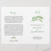 Programme de mariage | Aquarelle Feuilles botaniqu (Devant)