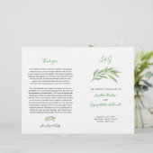 Programme de mariage | Aquarelle Feuilles botaniqu (Debout devant)