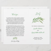 Programme de mariage | Aquarelle Feuilles botaniqu (Devant / Derrière)