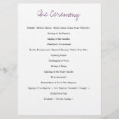 Programme de mariage Aquarelle jaune violet Dahlia (Dos)