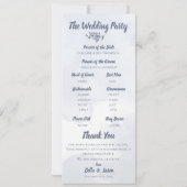 Programme de mariage Aquarelle mignonne Bleu Dusty (Dos)