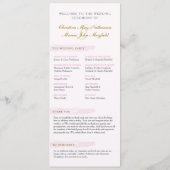 Programme de mariage aquarelle, Programme des plat (Dos)