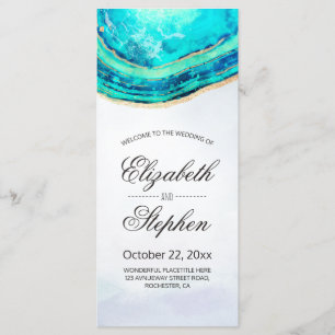Programme de mariage Aquarelle Turquoise et Gold G