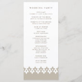 Programme de mariage arabesque | Champagne Beige (Dos)