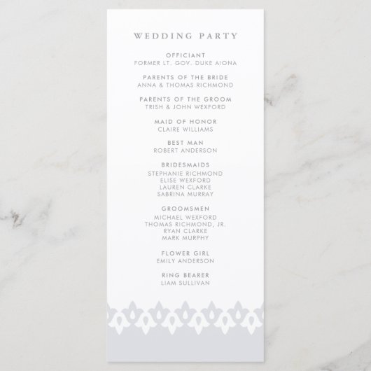 Programme de mariage arabesque | Gray (Dos)