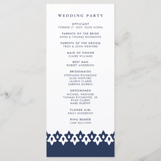 Programme de mariage arabesque | Marine (Dos)