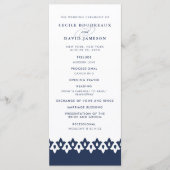 Programme de mariage arabesque | Marine (Devant)