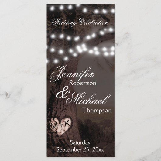 Programme de mariage | Arbre avec éclairage de fêt (Devant)