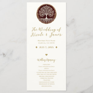 Programme de mariage Arbre de Vie Rustique Rouge F