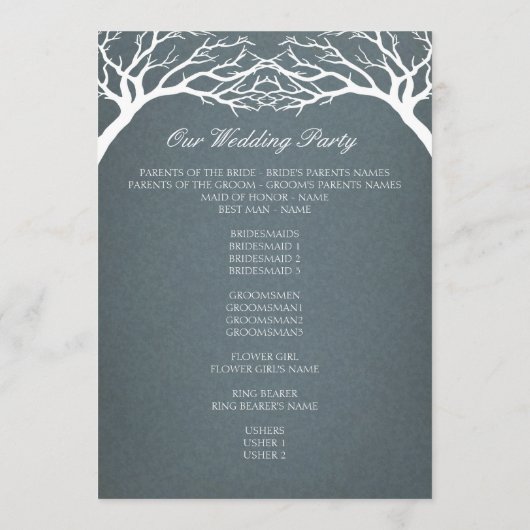 Programme de mariage - Arbre rustique (Dos)