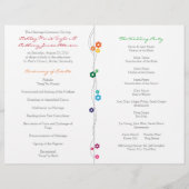 Programme de mariage arc-en-ciel Oiseaux Fleurs (Dos)