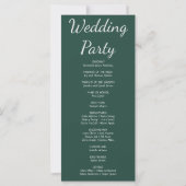 Programme de mariage ardoise aux feuilles de plant (Dos)
