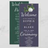 Programme de mariage ardoise aux feuilles de plant (Devant / Derrière)
