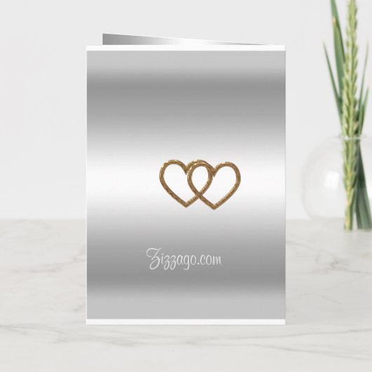 Programme de mariage Argent deux coeurs (Dos)