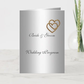 Programme de mariage Argent deux coeurs