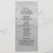 Programme de mariage argent noir et blanc (Dos)