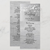 Programme de mariage argent noir et blanc (Devant / Derrière)