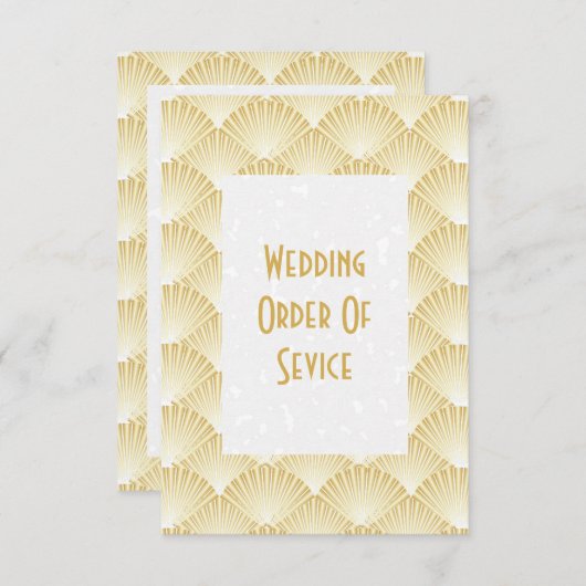 Programme de mariage Art déco couleur or (Devant / Derrière)