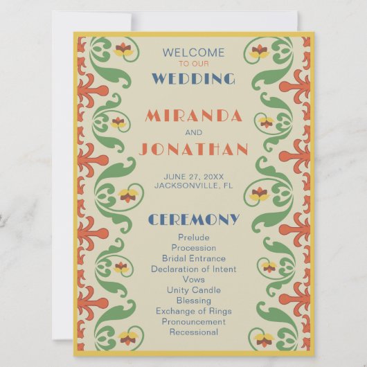 Programme de mariage Art Nouveau (Devant)