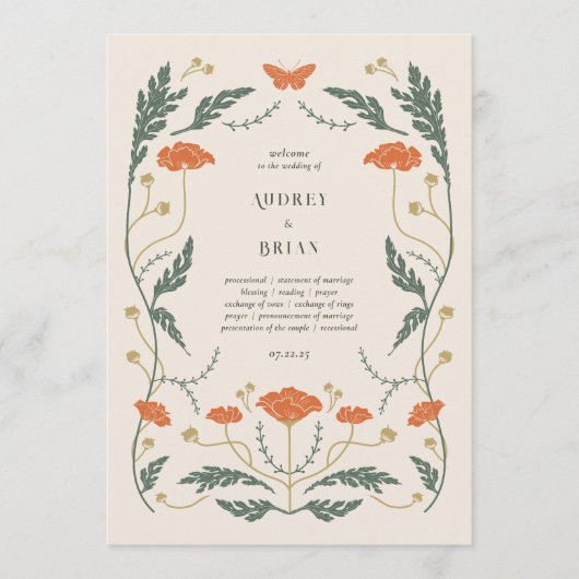 Programme de mariage Art Nouveau vintage (Devant)