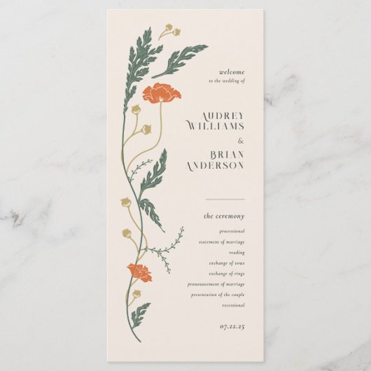 Programme de mariage Art Nouveau vintage (Devant)