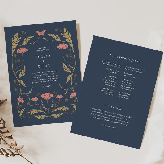 Programme de mariage Art Nouveau vintage
