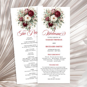 Programme de mariage artistique blush burgundy ver