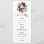 Programme de mariage artistique blush burgundy ver (Dos)