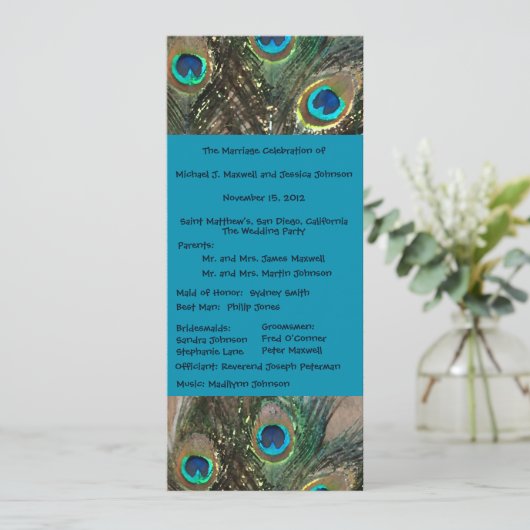 Programme de mariage artistique Peacock (Debout devant)