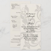 Programme de mariage au charbon de bois et à l'ivo (Devant / Derrière)