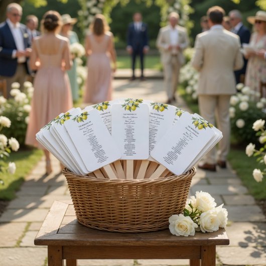 Programme de mariage au citron éventail | Agrumes