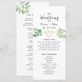 Programme de mariage au eucalyptus (Devant / Derrière)