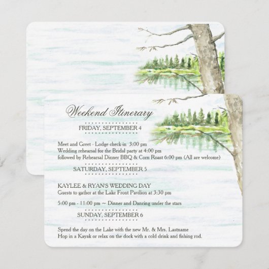 Programme de mariage au lac (Devant / Derrière)